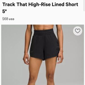 Lululemon Track That High-Rise Lined Short 5"